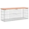 vidaXL Gartenbank aus Gabionen 103x31,5x42 cm Massivholz Produktbild-Vorschau 1
