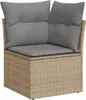 vidaXL 9-tlg. Garten-Sofagarnitur mit Kissen Beige Poly Produktbild-Vorschau 4