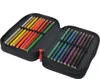 A pencil case filled with colored pencils, laid open. Produktbild-Vorschau