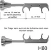 Edelstahl Look Gardinenstange Ø 20mm Wandträger 2-läufig Produktbild-Vorschau 3