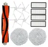 A collection of robot vacuum cleaner replacement parts arranged on a white background. Produktbild-Vorschau