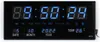 LED-Wanduhr Blau 36x15cm Segment LED-Anzeige I Zeit Datum Produktbild-Vorschau 1
