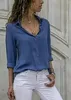 ASKSA Damen Bluse Chiffon Elegant Langarm Oberteile Produktbild-Vorschau 3