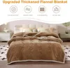 A bed with a thick, brown flannel blanket. Produktbild-Vorschau