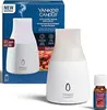 A Yankee Candle Ultrasonic Aroma Diffuser Kit with a bottle of Black Cherry essential oil, shown with its packaging. Produktbild-Vorschau