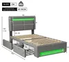 Flieks Polsterbett 90x200cm mit USB, Stauraumbett Produktbild-Vorschau 7