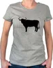 Huuraa Damen T-Shirt Stier Bulle Silhouette XS Sport Grey Produktbild-Vorschau 1