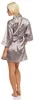 Damen Morgenmantel kurzer Kimono in Satin-Optik; Taupe M Produktbild-Vorschau 3