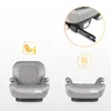 A collage of images showing a car seat and its components, along with icons related to safety and installation. Voir les images du produit