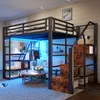 Hochbett mit RGB LED-Streifen, Lattenrost, Regal, Treppe Produktbild-Vorschau 1