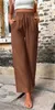 ASKSA Damen Hose Hohe Taille Weitem Bein Einfarbig Produktbild-Vorschau 2