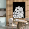 MuchoWow® - Leinwandbilder - Leopard - Weiß - Schwarz, Produktbild-Vorschau 5