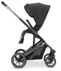 A black and gray stroller is shown against a white background. Produktbild-Vorschau