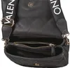 An open black handbag with a quilted pattern and a branded strap. Anteprima dell’immagine prodotto