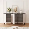 Dreitürige Kommode NAVANI 160 cm Sideboard geriffelten Produktbild-Vorschau 2