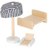 Holzpuppenhaus mit Möbeln, 78 cm, rosa, LED Produktbild-Vorschau 5