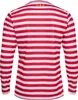 The back of a long-sleeved jersey with red and white horizontal stripes. Produktbild-Vorschau