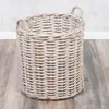 Natur Rattankorb BAKUL rund White-Wash 50cm Griffe Produktbild-Vorschau 3