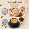 8 Kaffeeschablonen aus Edelstahl für Cappuccino-Deko Náhľad obrázku produktu