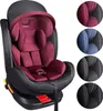 A child car seat is shown from the front-diagonal view, with smaller circular insets showing different color options. Produktbild-Vorschau