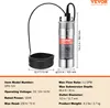A submersible pump with its specifications displayed. Anteprima dell’immagine prodotto
