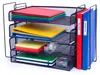 Relaxdays Briefablage, Metall, A4, 4 Fächer, 2 Stehsammler, Produktbild-Vorschau 1