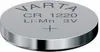 A close-up, studio shot of a single Varta CR 1220 lithium coin cell battery on a white background. Produktbild-Vorschau