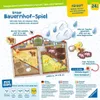 A marketing image for a children's board game called 'Unser Bauernhof-Spiel' (Our Farm Game) by Ravensburger, showing the game board and pieces with descriptive text and icons. Anteprima dell’immagine prodotto