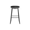 A black bar stool with black metal legs is shown against a white background. Produktbild-Vorschau