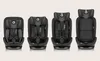 Four car seats are shown side-by-side, each appearing to be in a different configuration or size setting. Produktbild-Vorschau