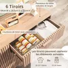 Komoda se 6 zásuvkami, 115 cm, přírodní barva dřeva, 100 x Náhled obrázku produktu 7