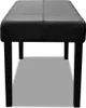 A black rectangular bench with padded upholstery and visible stitching, supported by four black legs. Podgląd zdjęcia produktu