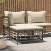 vidaXL Záhradná stolička s béžovým vankúšom Poly Rattan Náhľad obrázku produktu 2