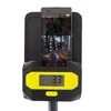 A smartphone is mounted on a black and yellow device with a digital display showing '3.3 GAL'. The phone screen shows a gym interior. Anteprima dell’immagine prodotto