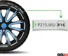 4x Radkappen 16 zoll Schwarz & Blau Produktbild-Vorschau 7