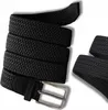 Elegante cintura elastica in tessuto nero solido Anteprima dell’immagine prodotto 2