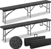 Set de 2 bancs de jardin pliables 180cm acier aspect Voir les images du produit 1