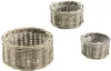 Kobolo Pflanzschale Pflanzset rund Rattan grau Set 3 | Produktbild-Vorschau 1