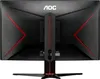 The back of a black AOC gaming monitor with red accents. Produktbild-Vorschau