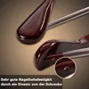 Close-up of two wooden clothes hangers against a gradient background. Produktbild-Vorschau