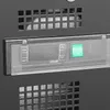 Close-up of a digital control panel and switch on a black appliance. Produktbild-Vorschau