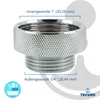 A close-up studio shot of a metal adapter fitting. Produktbild-Vorschau