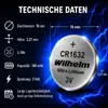 5 x CR1632 WILHELM Blister Lithium Knopfzelle 3V 140 mAh Produktbild-Vorschau 3