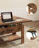 A coffee table with a laptop and books on it, with close-up insets showing its features. Voir les images du produit