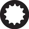 A black circular shape with a serrated inner edge on a white background. Produktbild-Vorschau