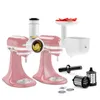 A set of KitchenAid attachments for a stand mixer, including a grater and a food grinder, are displayed against a white background. Voir les images du produit