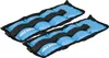 A pair of blue and black weight cuffs for ankles or wrists, lying on a white background. Náhled obrázku produktu
