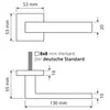 Technical drawing with dimensions of a door handle. Produktbild-Vorschau