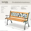 tectake Gartenbank Marina  L 124 x T 52 x H 74 cm, aus Holz Produktbild-Vorschau 6