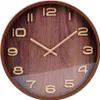 Braun Nachahmung Holz Wanduhr rund 30,5 cm Produktbild-Vorschau 3